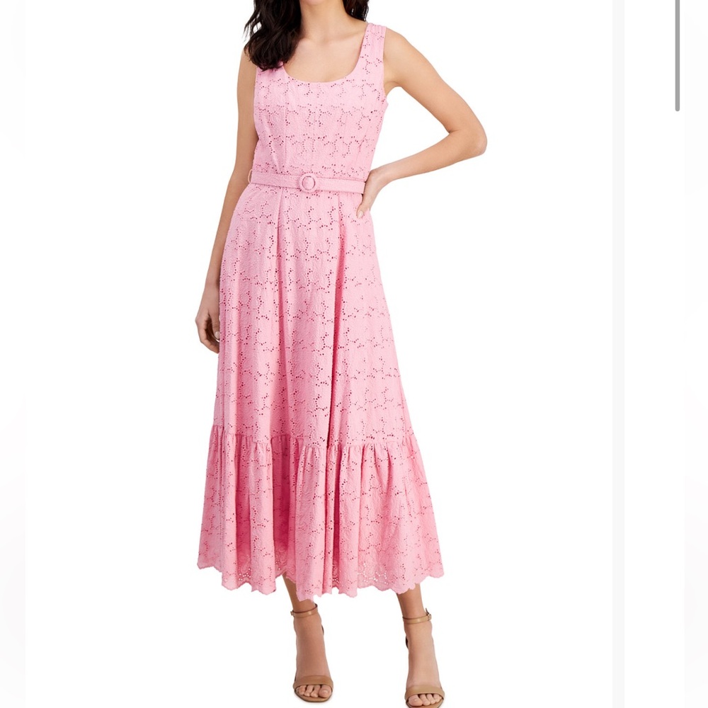 Taylor Pink Lace Sleeveless Dress